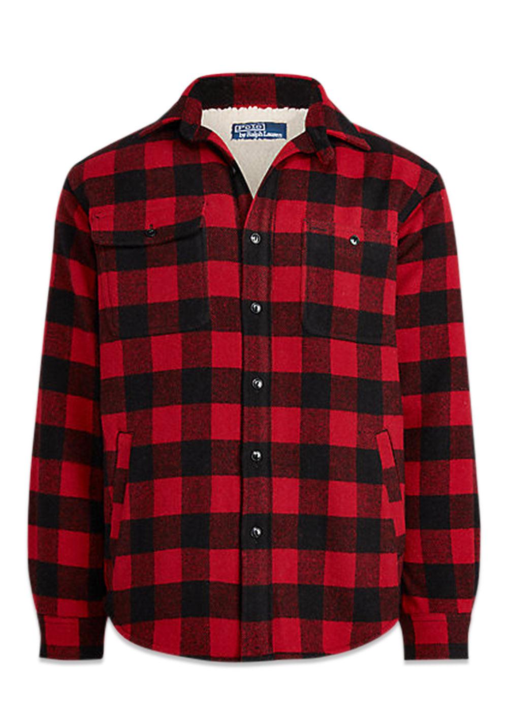 Ralph Laurens Wool Flannel Jacket - Red. Køb overtøj her.