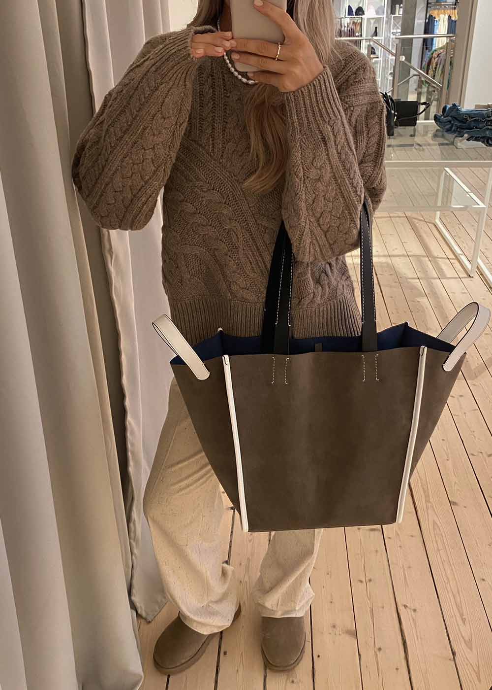 XL Mercer Suede Tote - Graphite-Bags-Proenza Schouler-Butler Loftet