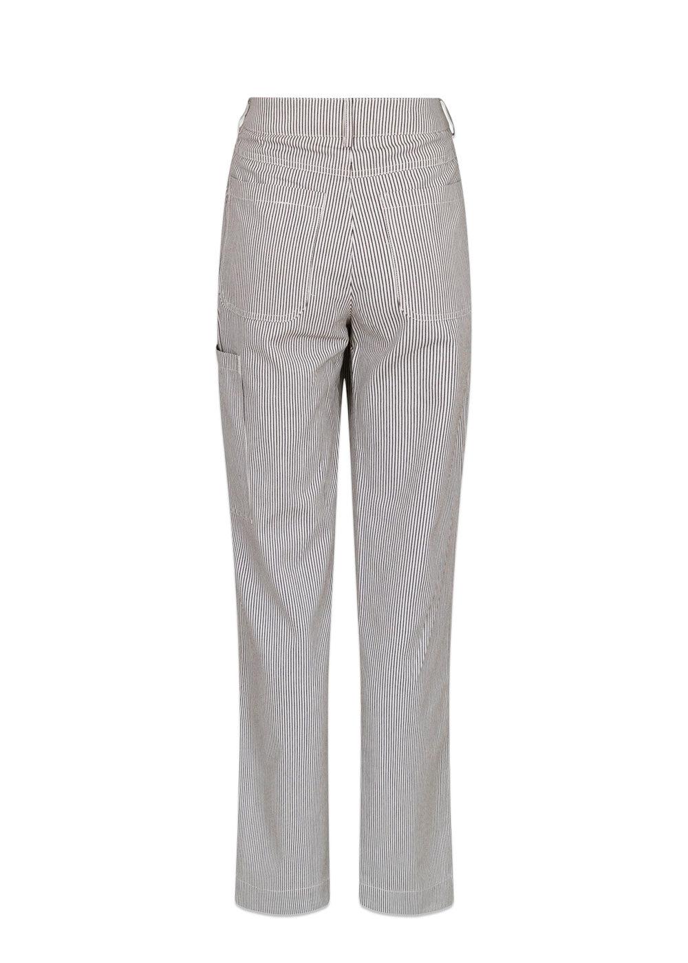 Zuzan Stripe Pants - Chocolate Brown-Pants-Neo Noir-Butler Loftet