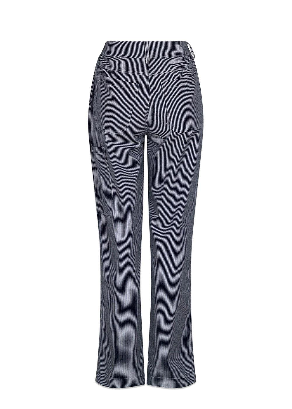 Zuzan Stripe Pants - Navy-Pants-Neo Noir-Butler Loftet