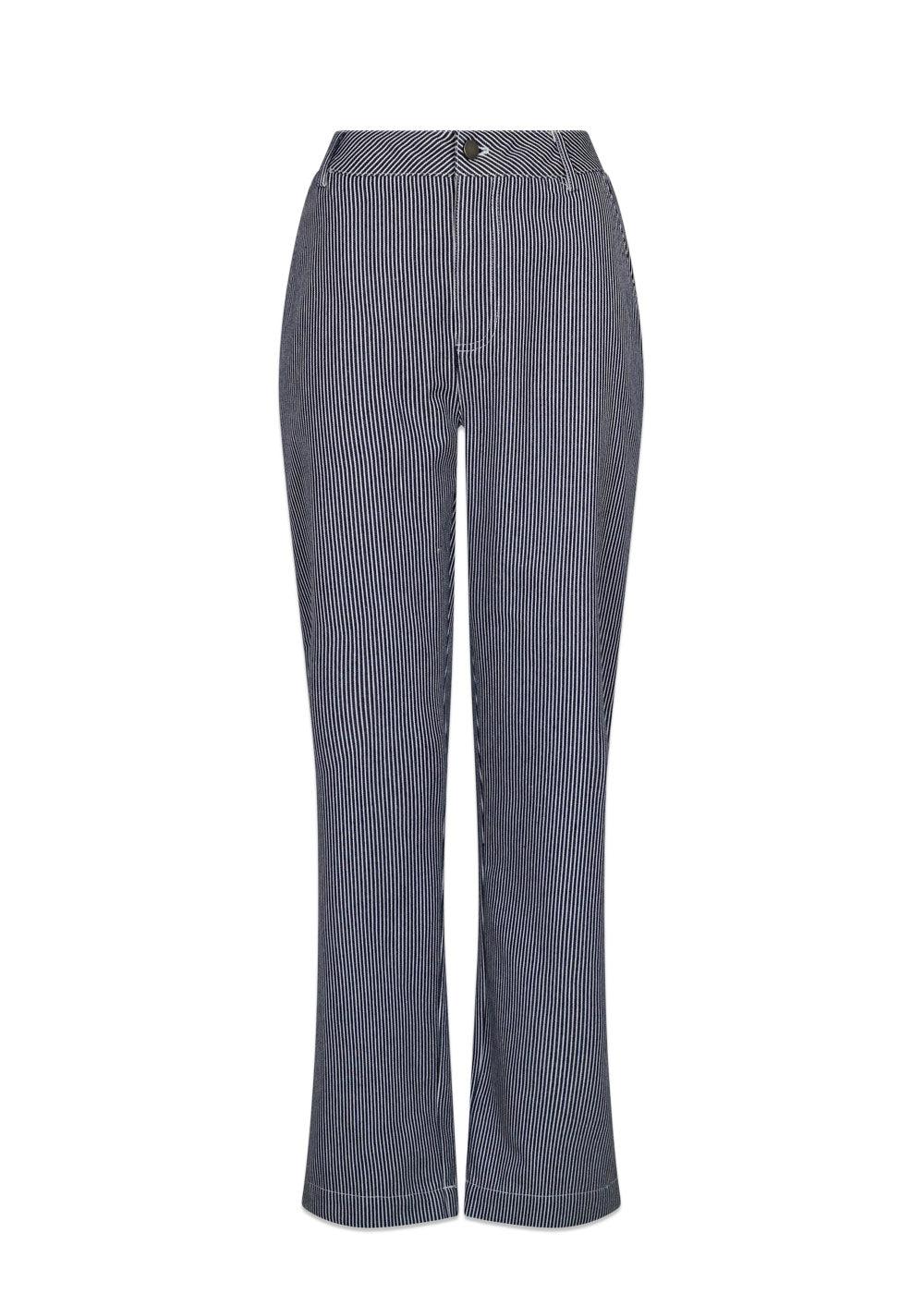 Neo Noirs Zuzan Stripe Pants - Navy. Køb bukser her.