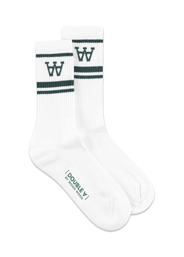 Wood Woods con 2-pack socks - White/Green. Køb socks/stockings her.