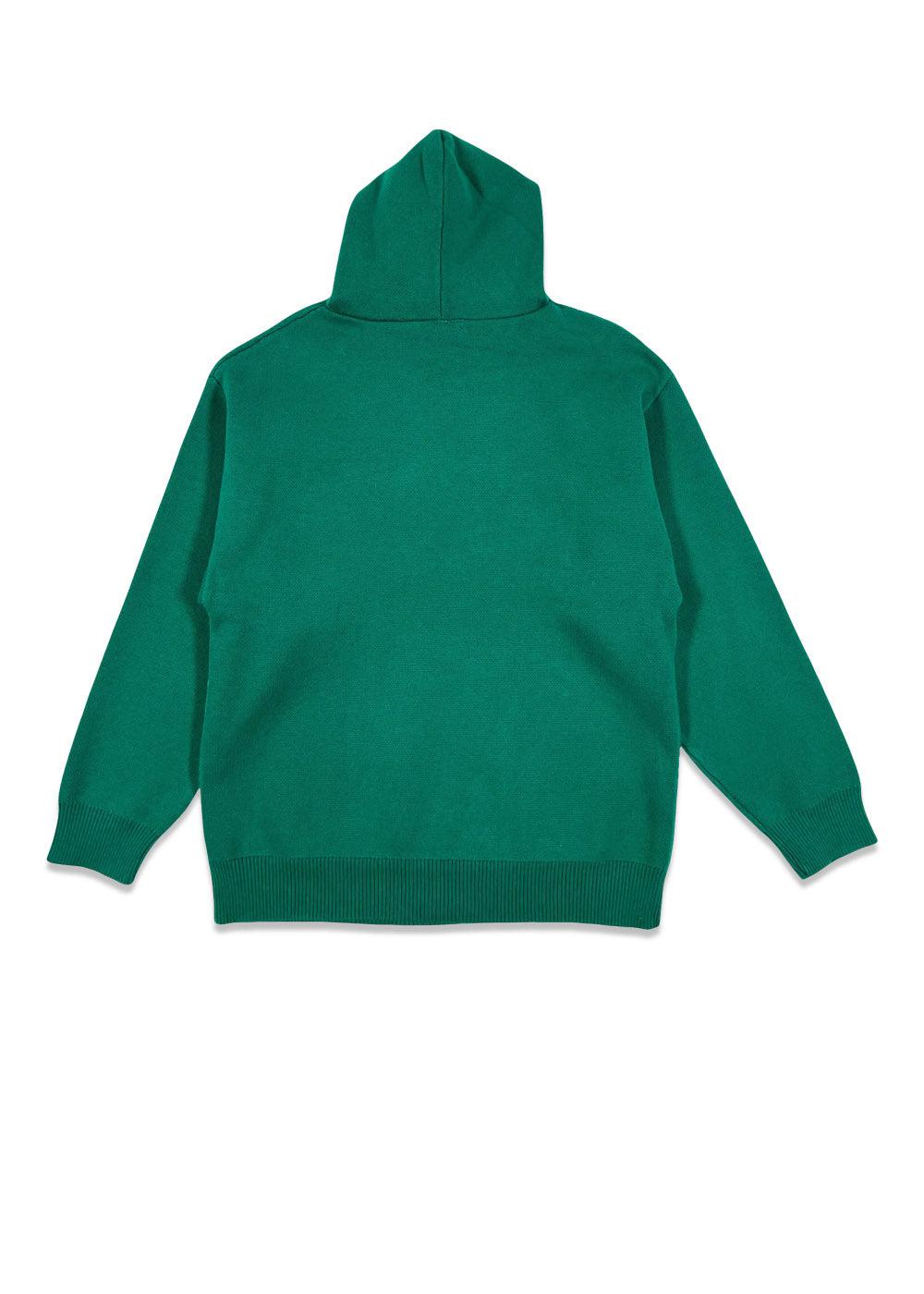 delivred jacquard knit hoodie - Emerald