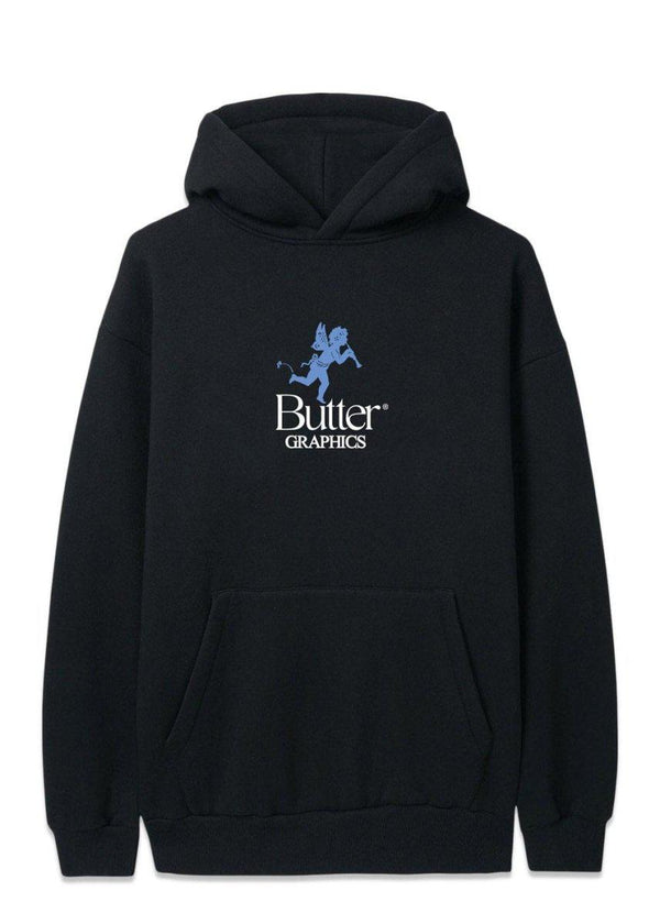 Butter Goods' pixie logo pullover hood - Black. Køb hoodies her.