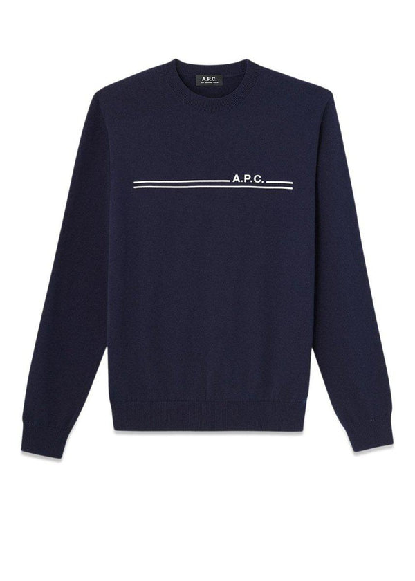 A.P.C's pull eponyme h - Iak Dark Navy. Køb strik her.