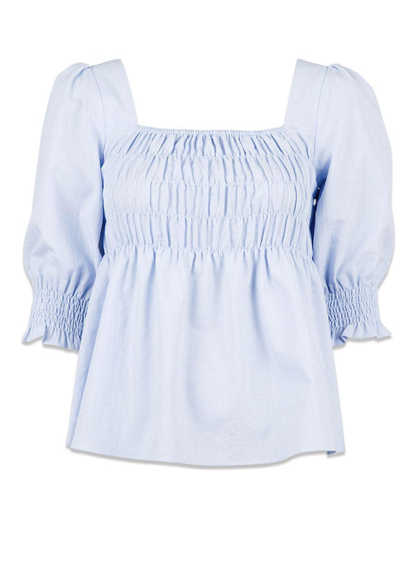 Neo Noirs Rosetta Solid Blouse - Light Blue. Køb blouses her.