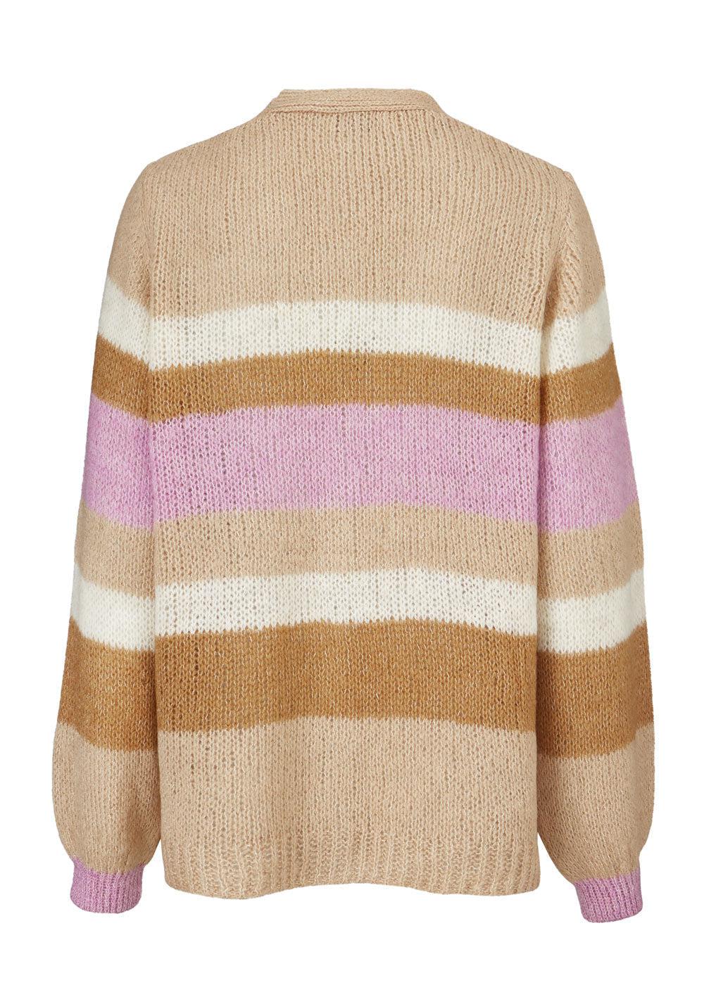 Totti cardigan - Camel Multi Stripe