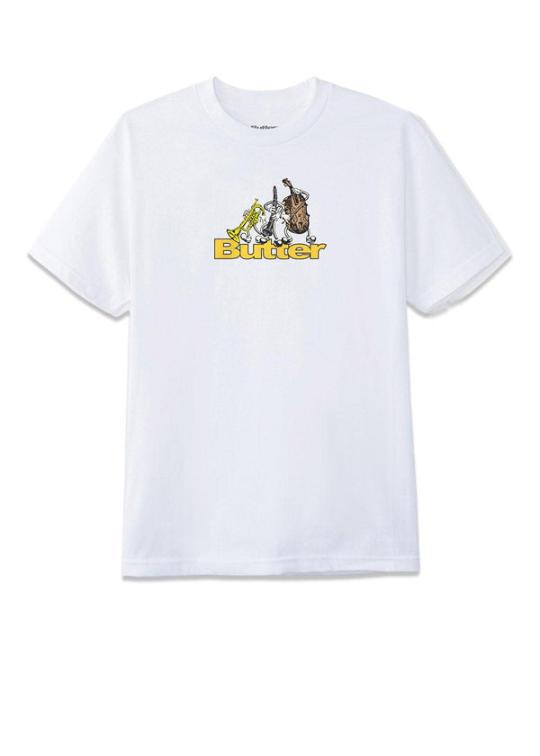 Butter Goods' trio logo tee - White. Køb t-shirts her.