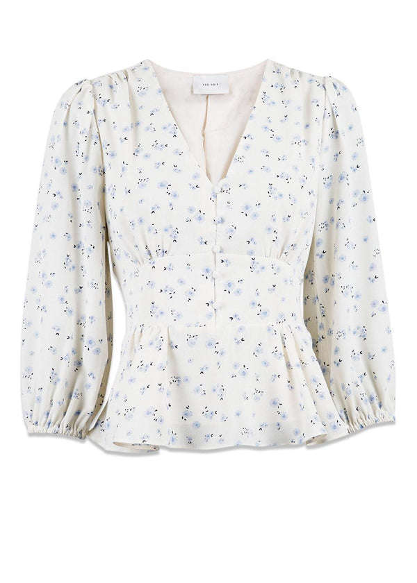 Neo Noirs UDG Mirala Small Rose Blouse - Light Blue. Køb blouses her.