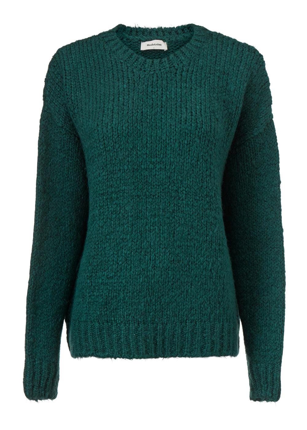 Modströms Valentia o-neck - Empire Green. Køb strik her.